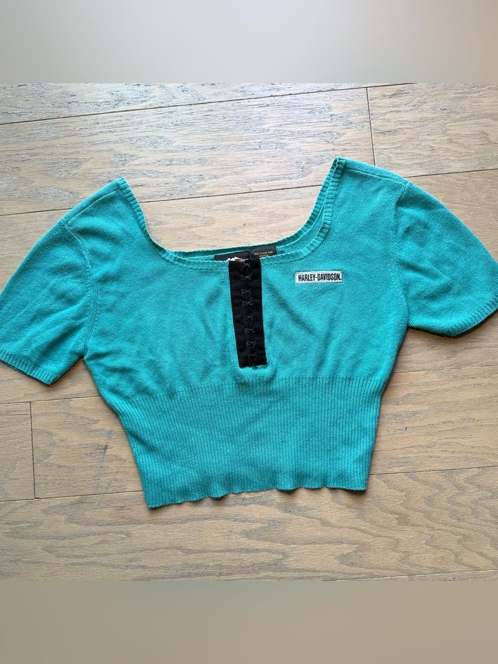 Harley Davidson Teal Knit Blouse